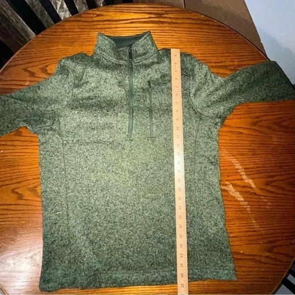 Woolrich Men Medium Green Heather Half Zip Long Sleeve Pullover Sweater Gorpcore - Picture 10 of 10